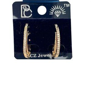 Elegant Rose Gold Hoop Earrings Sparkling Fashion Jewelry for Women Unique Chic